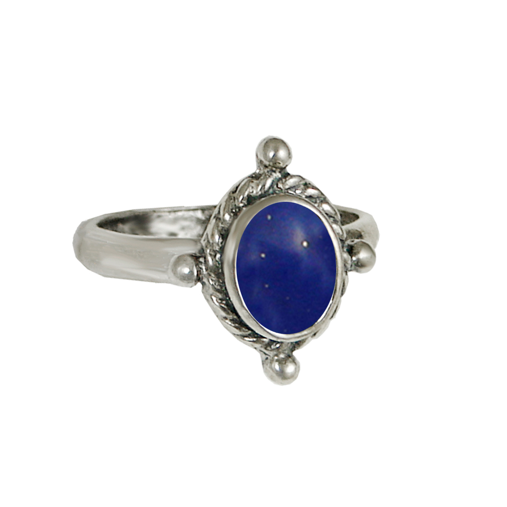 Sterling Silver Ring With Lapis Lazuli Size 9